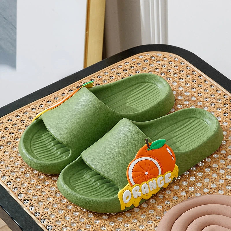 Cartoon Fruit Designer Slides Flats Bathroom Slipper Soft Beach Flip Flops