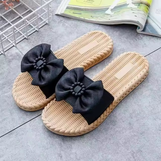 Casual Anti Slip Wear-Resistant Butterfly Bow Straight Cool Slippers