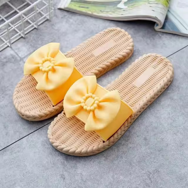 Casual Anti Slip Wear-Resistant Butterfly Bow Straight Cool Slippers