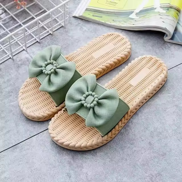 Casual Anti Slip Wear-Resistant Butterfly Bow Straight Cool Slippers