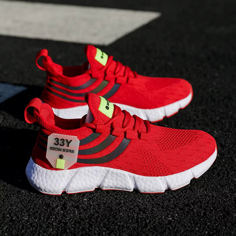 Casual Breathable Lightweight Sneakers Anti-slip Flats Outdoor Running Walking Sports Shoes