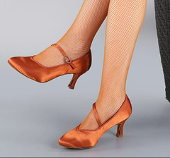 Casual Closed Toe Modern Quickstep Foxtrot Satin High Heel