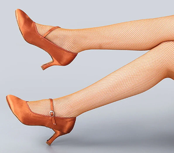 Casual Closed Toe Modern Quickstep Foxtrot Satin High Heel
