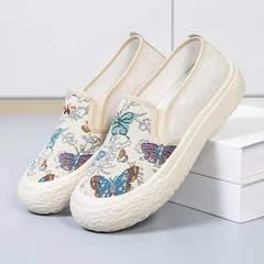Casual Cloth Flat Round Toe Canvas Non Slip Thick Sole Fisherman Shoes