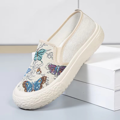 Casual Cloth Flat Round Toe Canvas Non Slip Thick Sole Fisherman Shoes