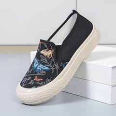 Casual Cloth Flat Round Toe Canvas Non Slip Thick Sole Fisherman Shoes