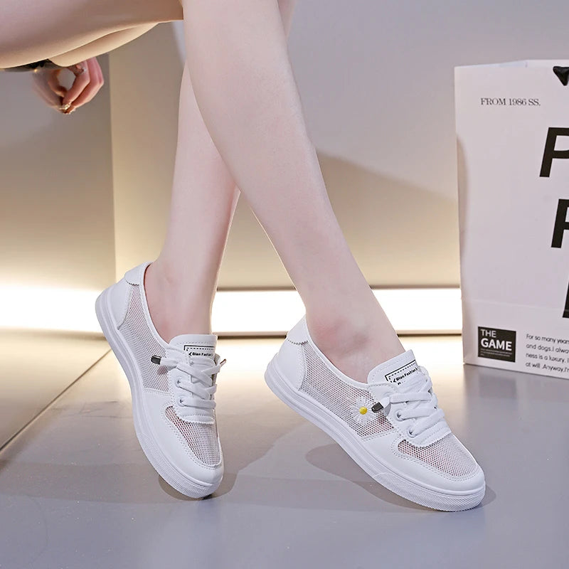 Casual Comfort Mesh Breathable Lace Up Tennis Light Hollow Shoes