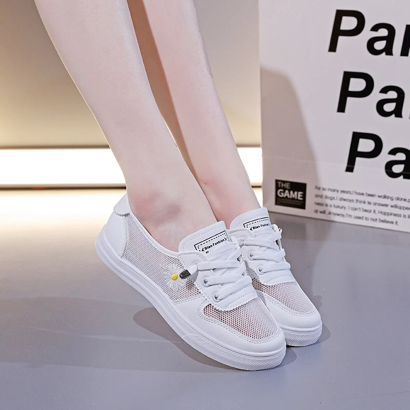 Casual Comfort Mesh Breathable Lace Up Tennis Light Hollow Shoes