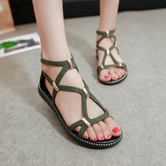 Casual Comfortable And Cross-tied Lightweight Soft-Soled Sandals