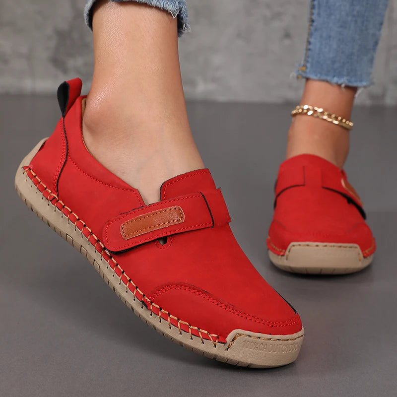 Casual Comfortable Buckle Slip On Sticking Leather Loafers
