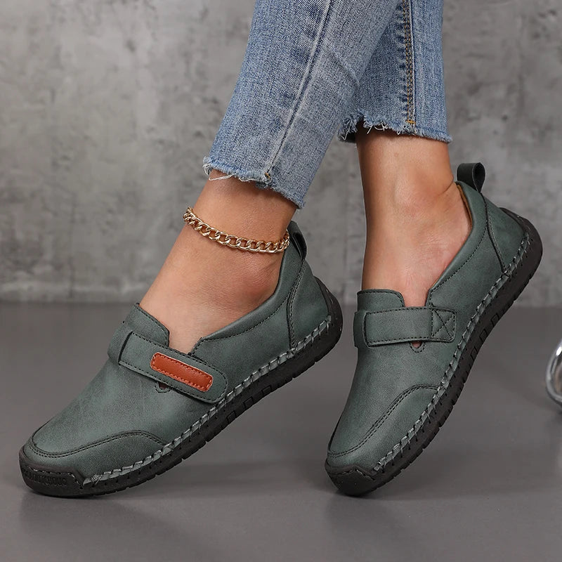 Casual Comfortable Buckle Slip On Sticking Leather Loafers