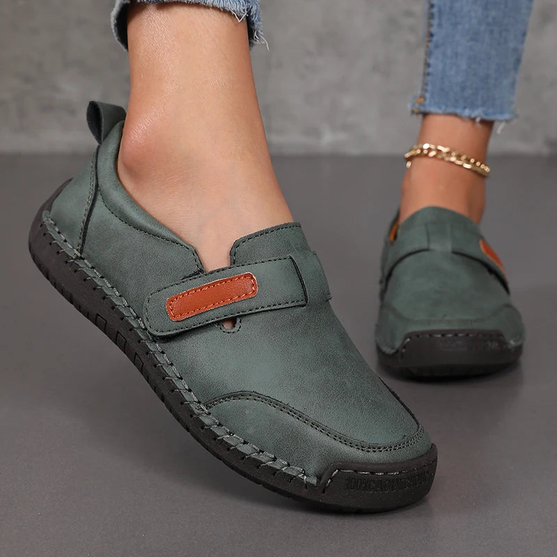 Casual Comfortable Buckle Slip On Sticking Leather Loafers