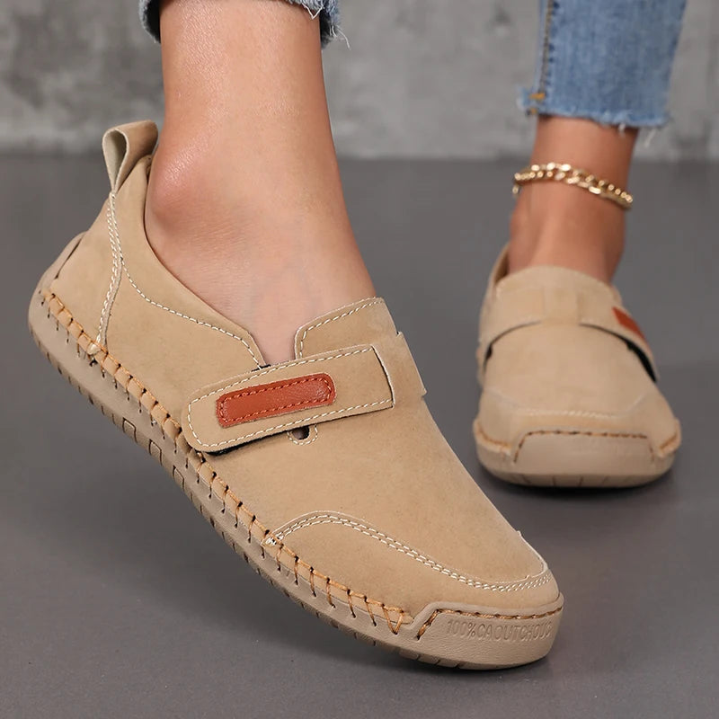 Casual Comfortable Buckle Slip On Sticking Leather Loafers