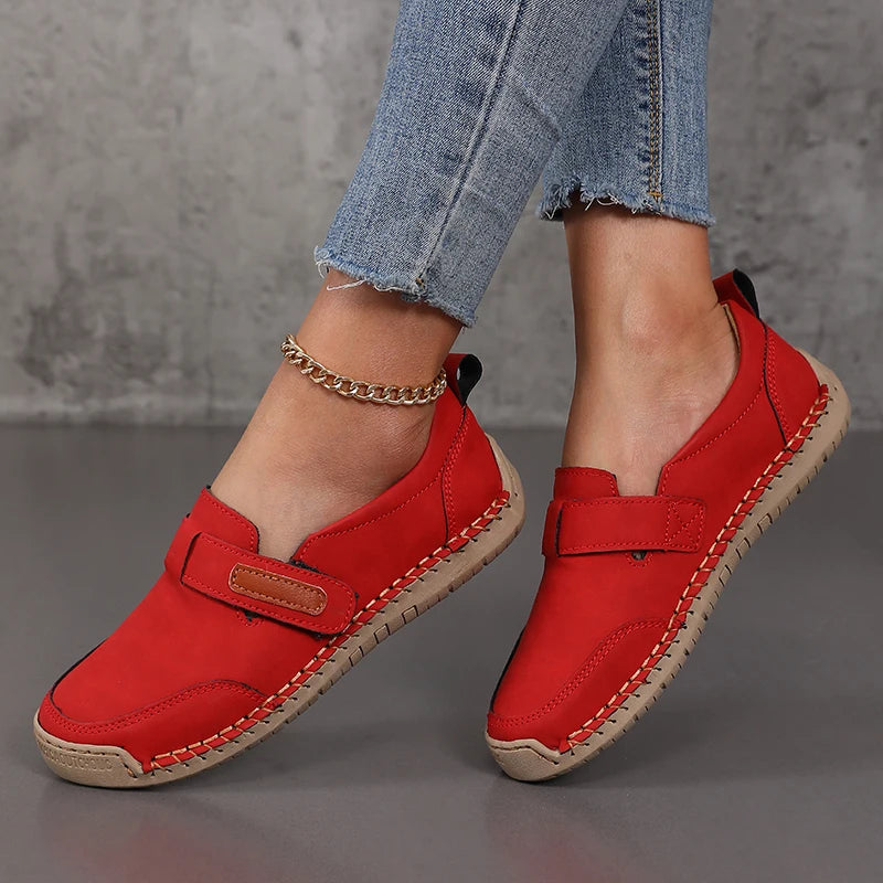 Casual Comfortable Buckle Slip On Sticking Leather Loafers