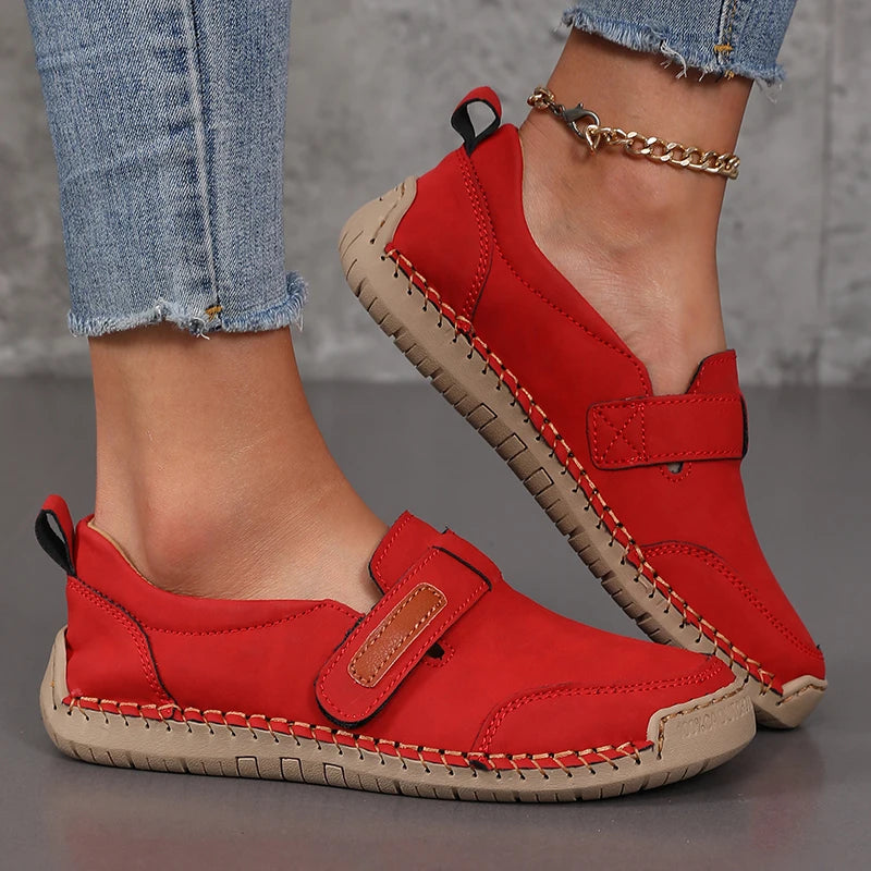 Casual Comfortable Buckle Slip On Sticking Leather Loafers