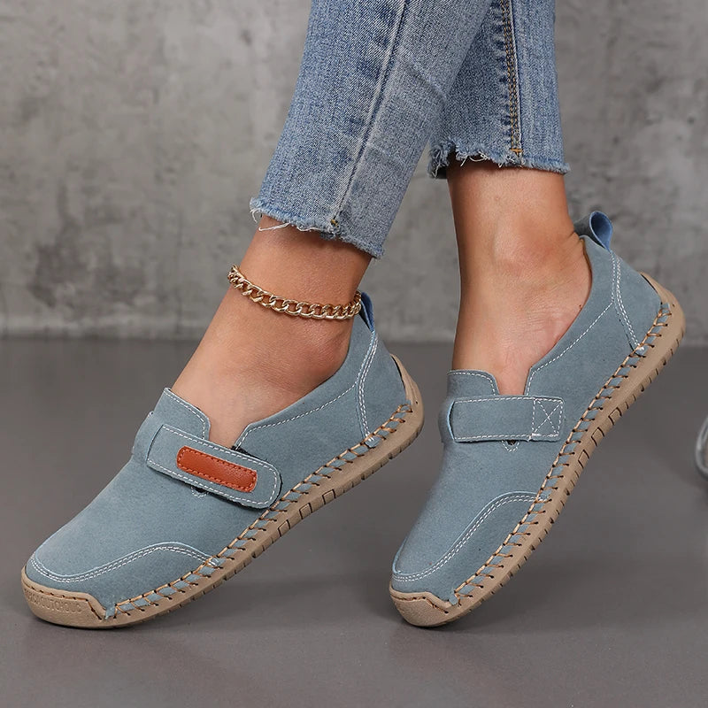 Casual Comfortable Buckle Slip On Sticking Leather Loafers