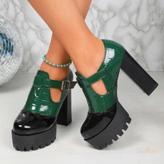 Casual Comfortable Designer Round Head Deep Mouth Thick Heel Shoes