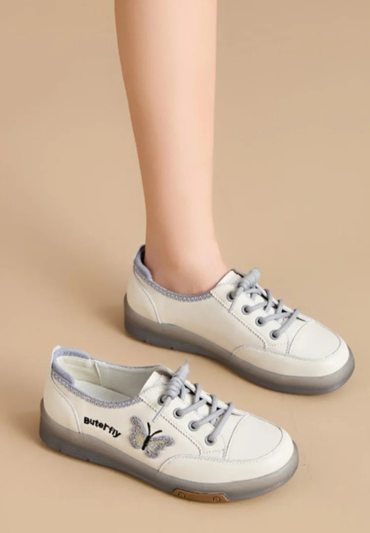 Casual Comfortable Genuine Leather De-Train Microfiber Walking Shoes