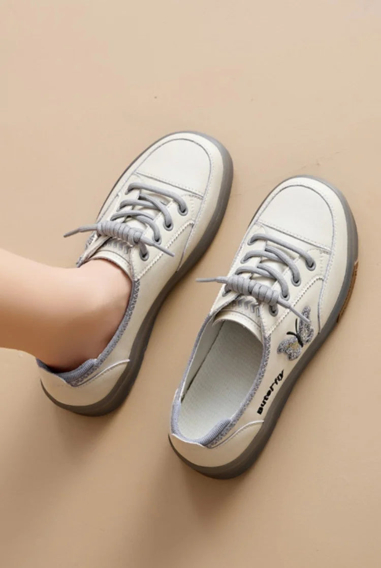 Casual Comfortable Genuine Leather De-Train Microfiber Walking Shoes