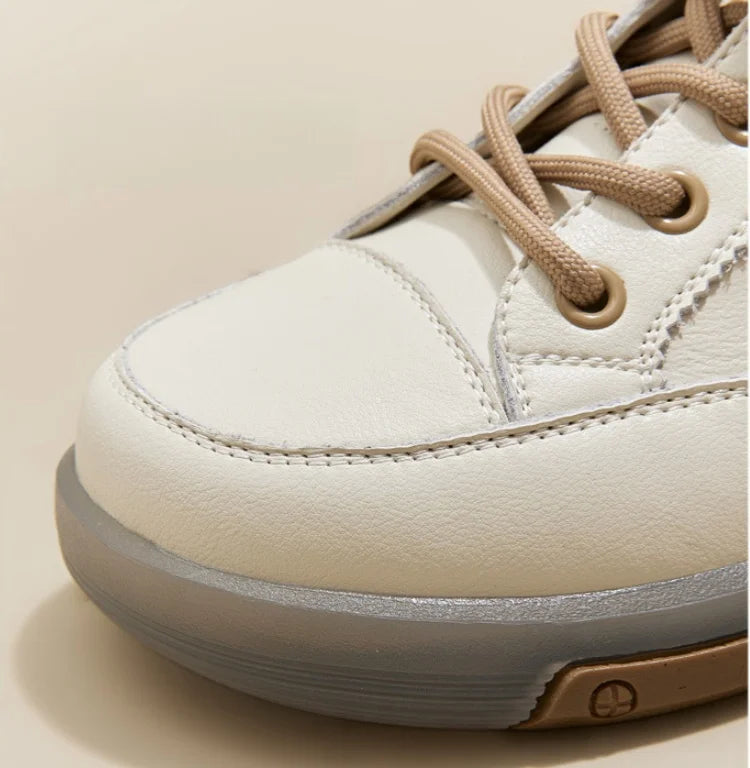 Casual Comfortable Genuine Leather De-Train Microfiber Walking Shoes