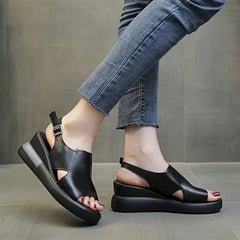 Casual Buckle Strap Comfortable Open Toe Platform Wedge Sandals