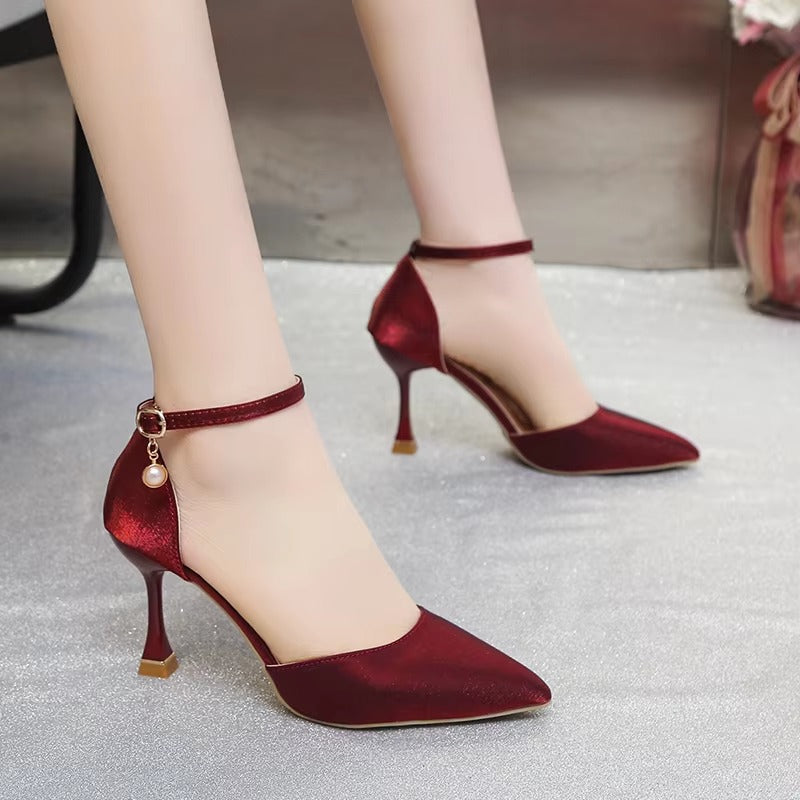 Casual Comfortable Shallow Buckle Strap High Heels