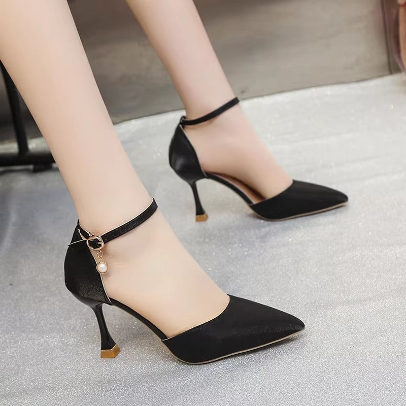 Casual Comfortable Shallow Buckle Strap High Heels