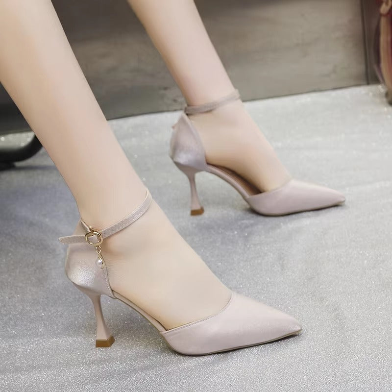 Casual Comfortable Shallow Buckle Strap High Heels