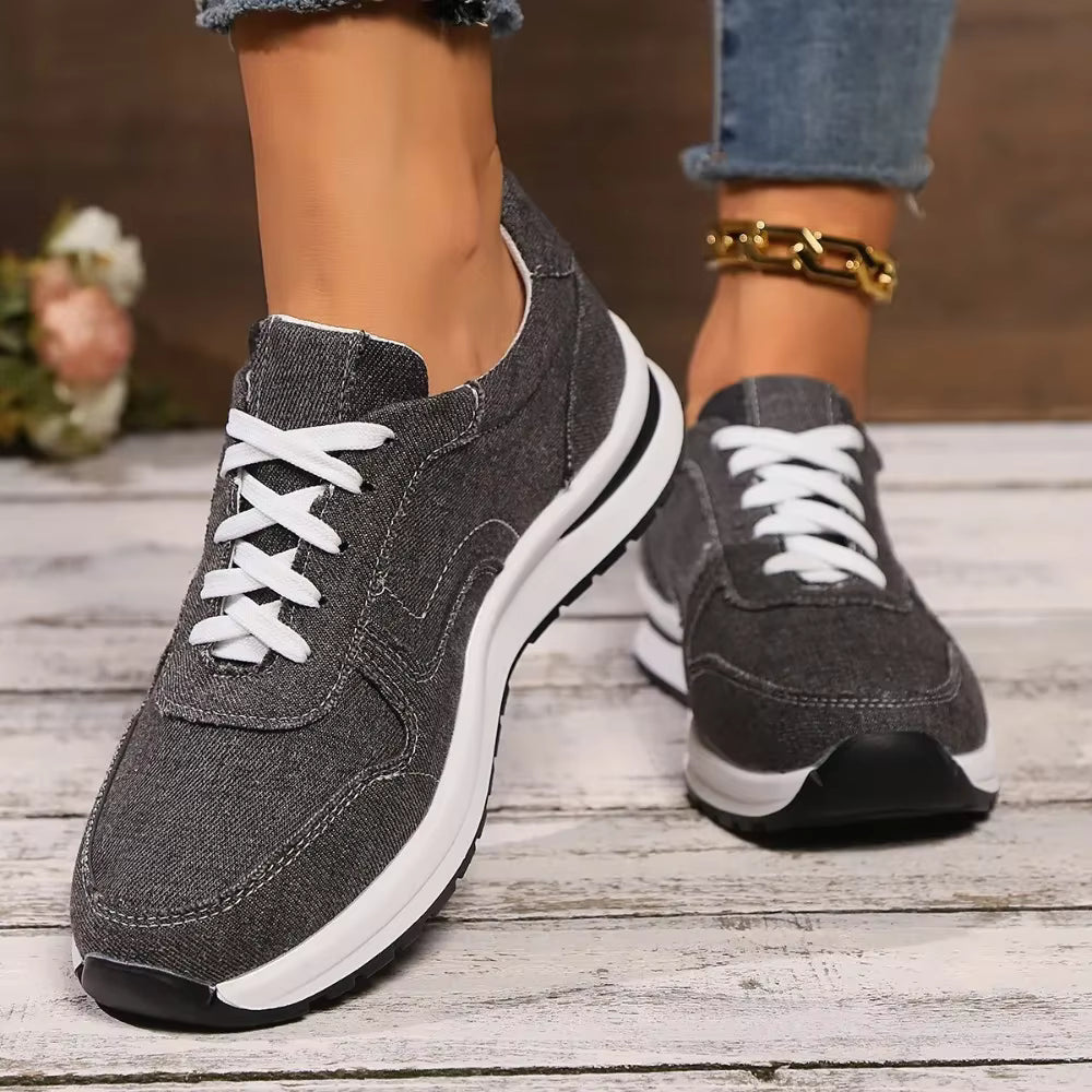Casual Comfortable Thick Sole Lace Up Platform Sports Sneakers