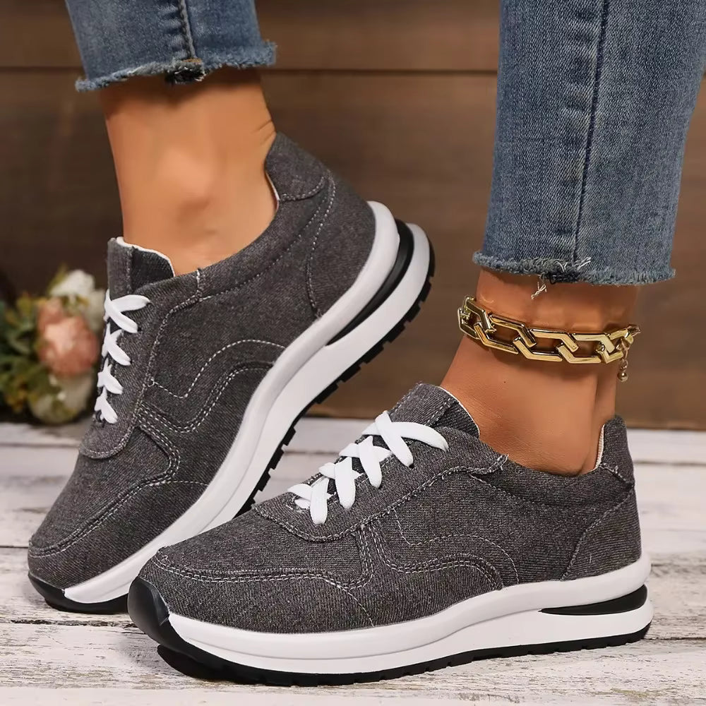Casual Comfortable Thick Sole Lace Up Platform Sports Sneakers