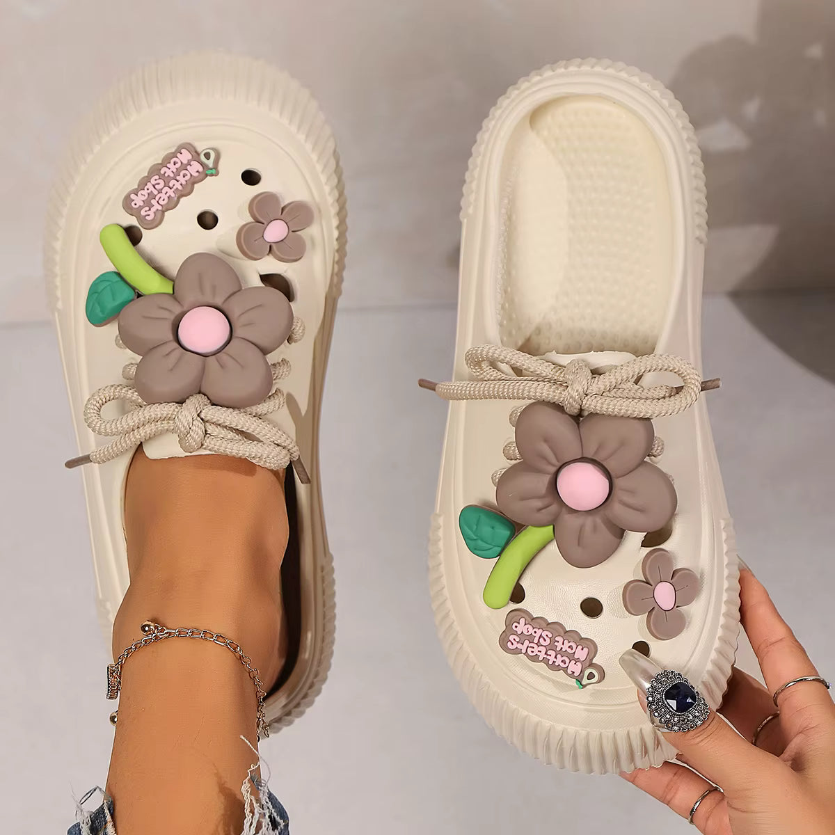 Casual Cute Decoration Outdoor Clogs Beach Non-slip Slides Indoor Home Shoes