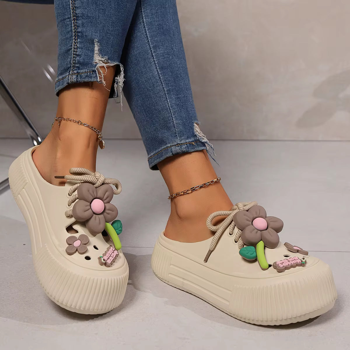 Casual Cute Decoration Outdoor Clogs Beach Non-slip Slides Indoor Home Shoes