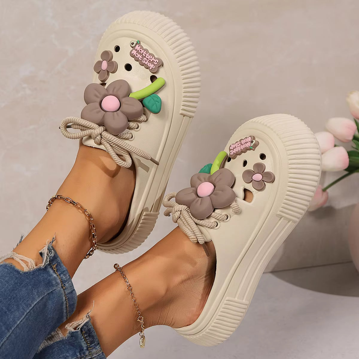 Casual Cute Decoration Outdoor Clogs Beach Non-slip Slides Indoor Home Shoes