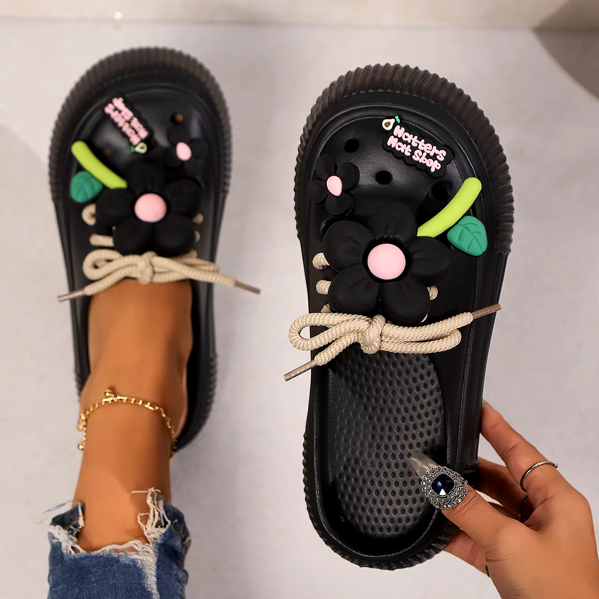 Casual Cute Decoration Outdoor Clogs Beach Non-slip Slides Indoor Home Shoes