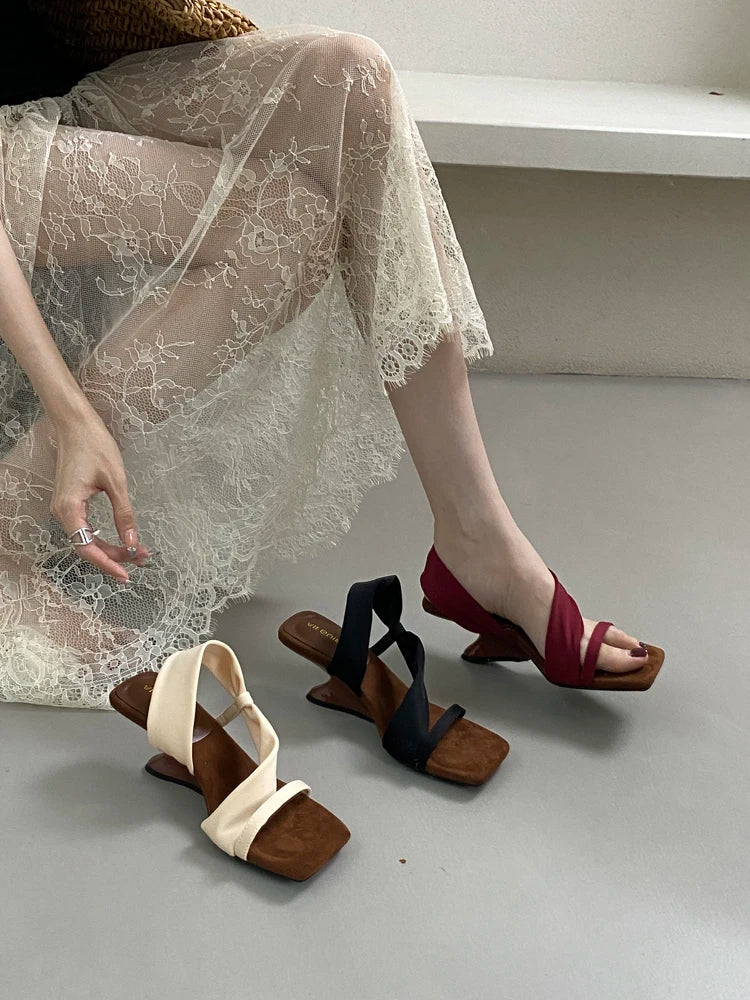 Classic Designer Evening Party With Platforms Wedges Heel Slippers