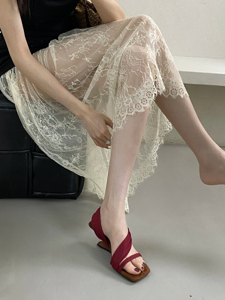 Classic Designer Evening Party With Platforms Wedges Heel Slippers