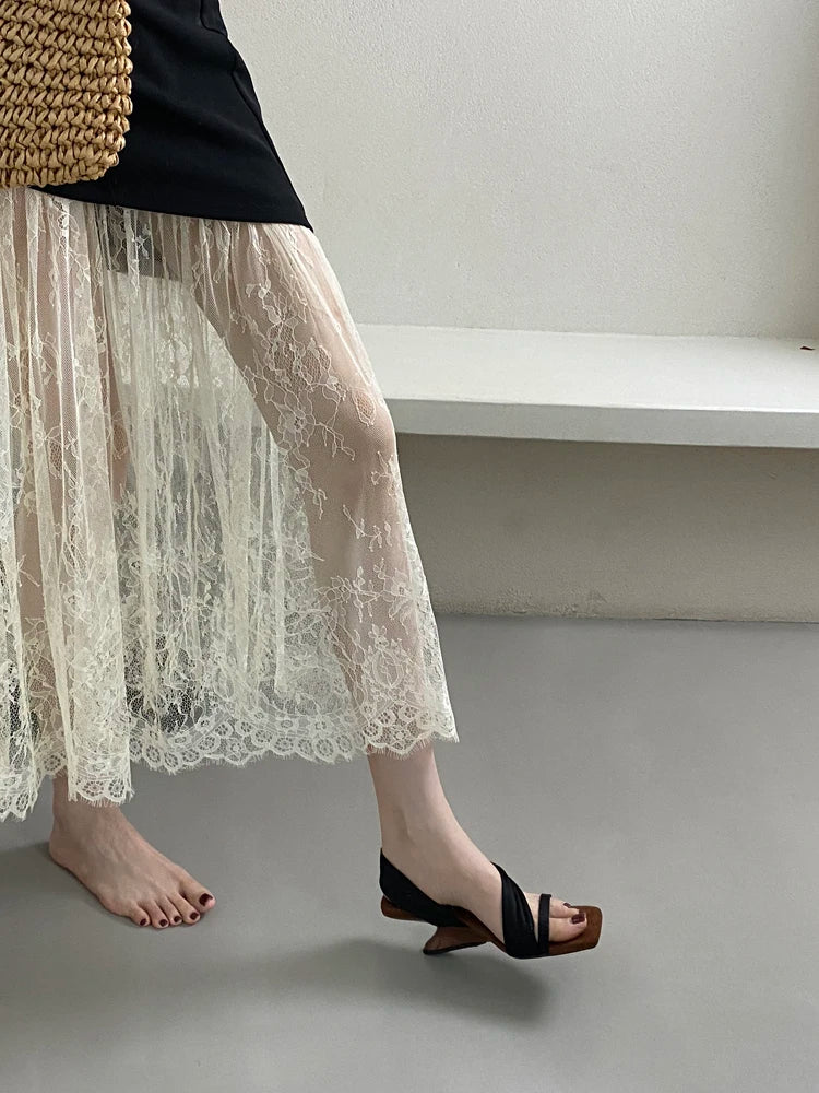 Classic Designer Evening Party With Platforms Wedges Heel Slippers