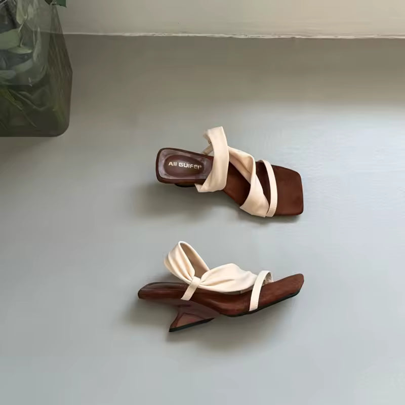 Classic Designer Evening Party With Platforms Wedges Heel Slippers