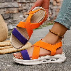 Casual Elastic Band Design Platform Outdoor Beach Style Wedge Sandals