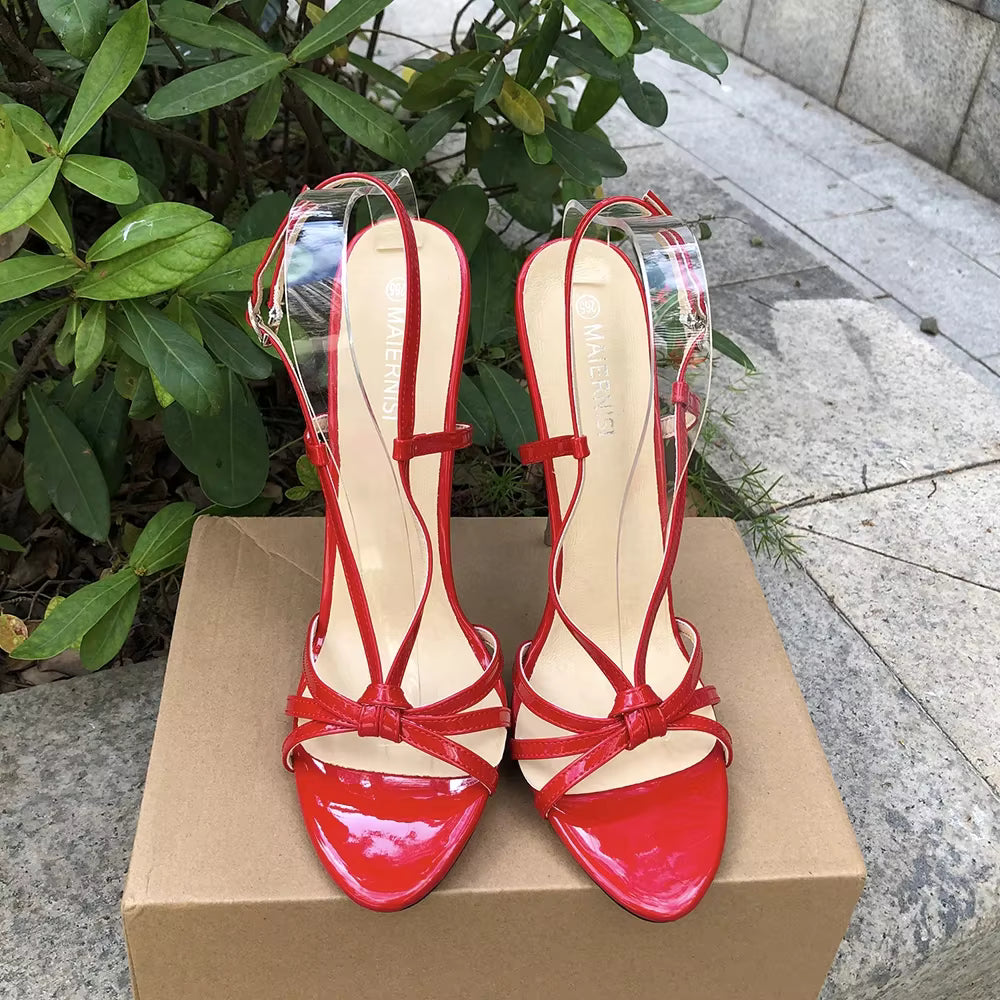 Casual Fetish Man Ankle Strap Stilettos Metal Pumps High Heels