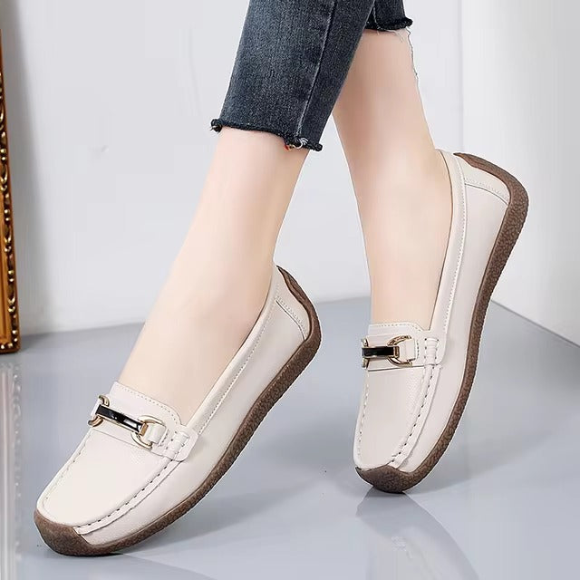 Casual Genuine Leather Flats Luxury Loafers Slip-on Boat Shoes