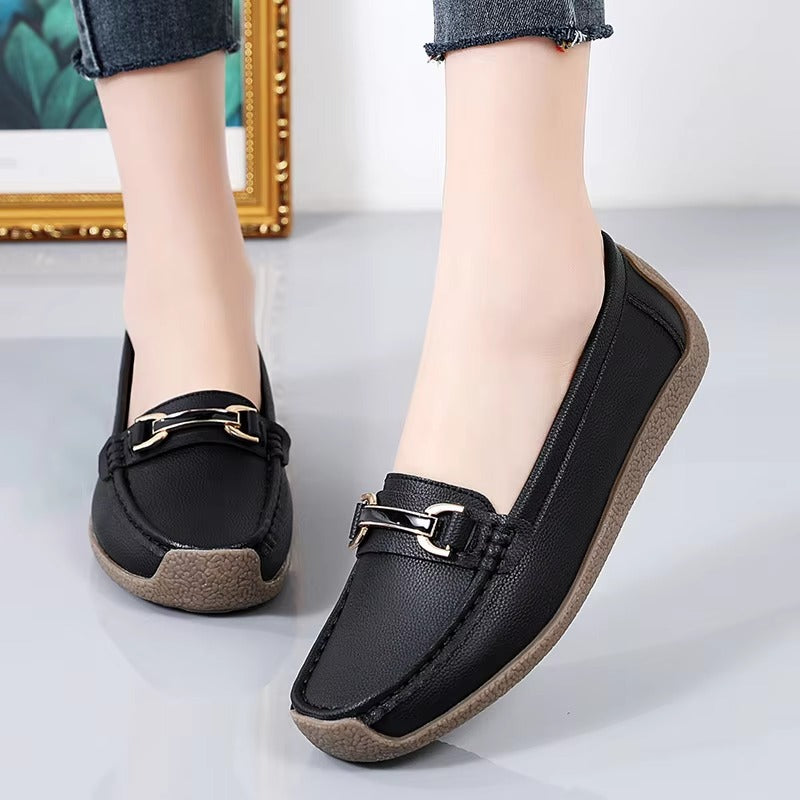 Casual Genuine Leather Flats Luxury Loafers Slip-on Boat Shoes