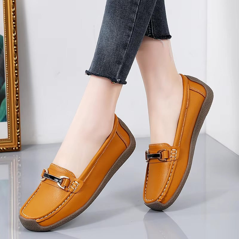 Casual Genuine Leather Flats Luxury Loafers Slip-on Boat Shoes