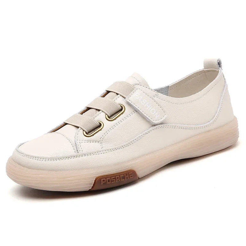 Casual Genuine Leather Stitched Slip on Ballet Flats Orthopedic Loafers