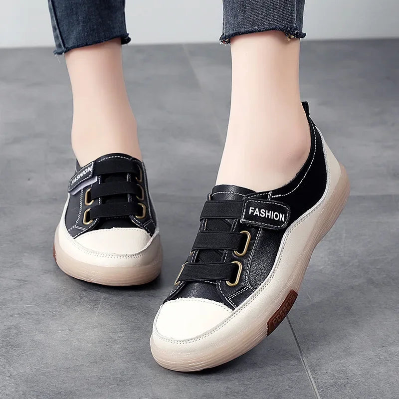 Casual Genuine Leather Stitched Slip on Ballet Flats Orthopedic Loafers
