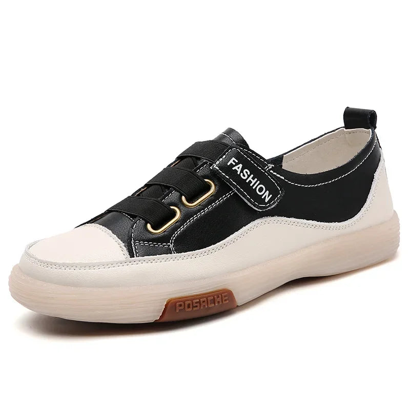Casual Genuine Leather Stitched Slip on Ballet Flats Orthopedic Loafers