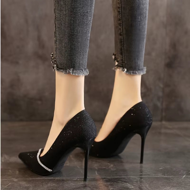 Casual Hollow Pointed Single Shallow Baotou High Heels