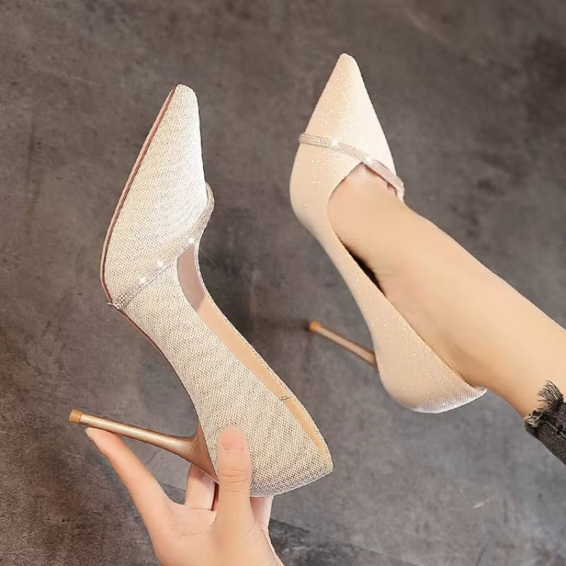 Casual Hollow Pointed Single Shallow Baotou High Heels