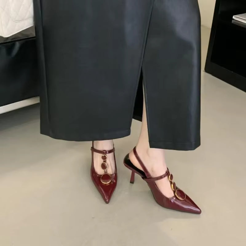 Casual Hollow Pointed Toe Pumps Thin High Heels