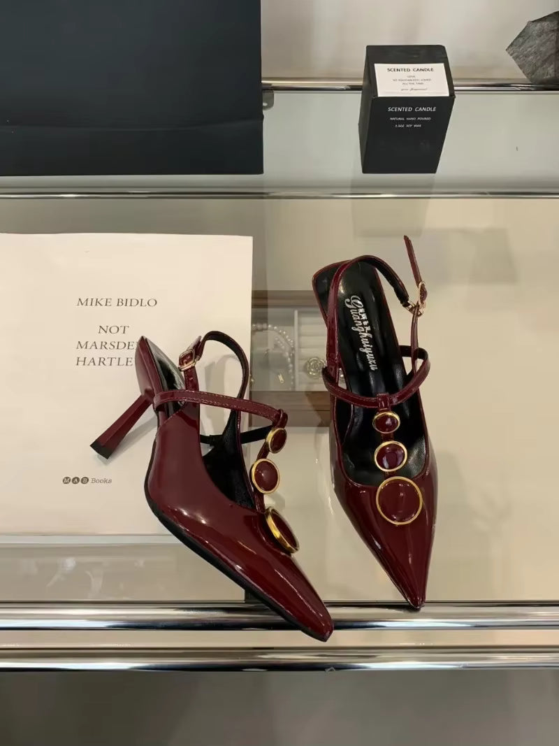 Casual Hollow Pointed Toe Pumps Thin High Heels